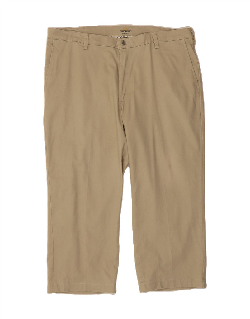 LEE Mens Total Freedom Relaxed Fit Cropped Trousers W40 L24 Beige Cotton Vintage Lee and Second-Hand Lee from Messina Hembry 