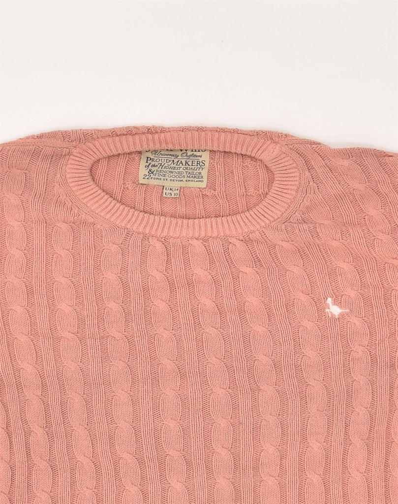 JACK WILLS Womens Crew Neck Jumper Sweater UK 14 Large Pink Cotton | Vintage Jack Wills | Thrift | Second-Hand Jack Wills | Used Clothing | Messina Hembry 