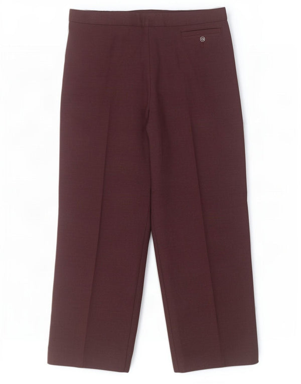 Marks & Spencer Womens Short Casual Trousers UK 12 Medium W30 L26 Burgundy
