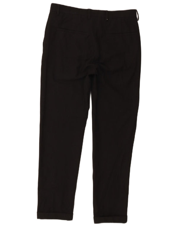 Zara Mens Straight Capri Trousers EU 38 Small W30 L20 Black