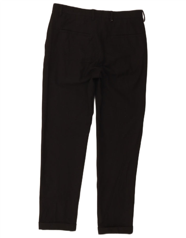 Zara Mens Straight Capri Trousers EU 38 Small W30 L20 Black