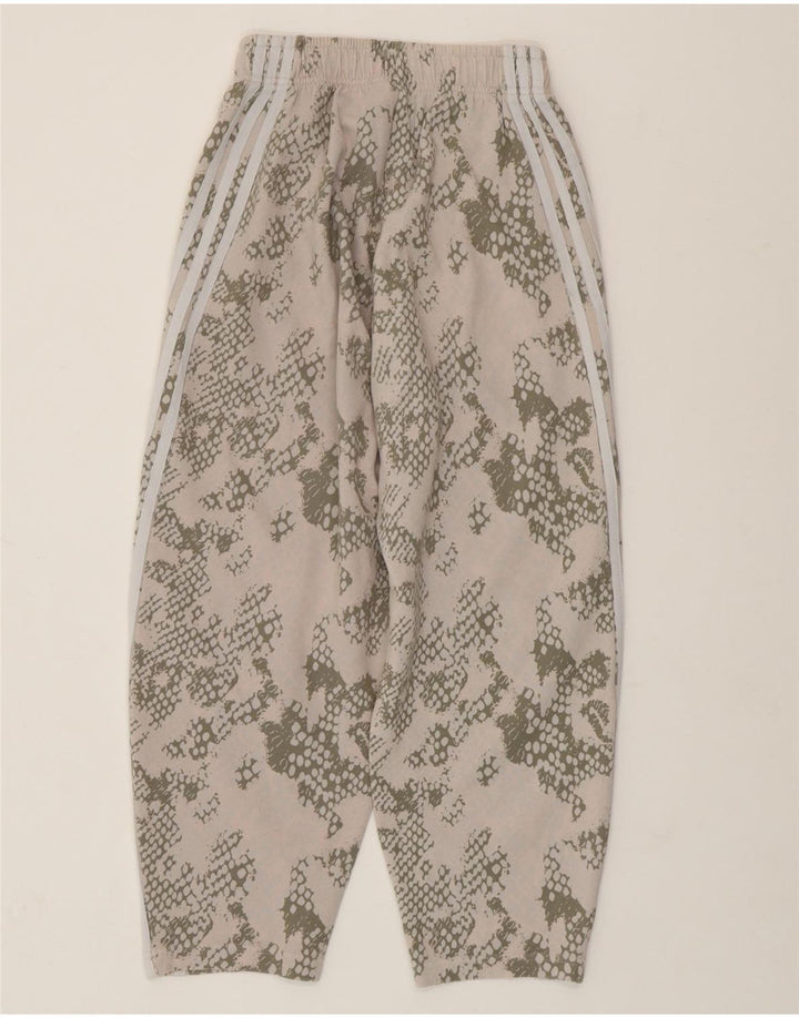 ADIDAS Womens Tracksuit Trousers UK 4/6 XS Beige Camouflage Cotton