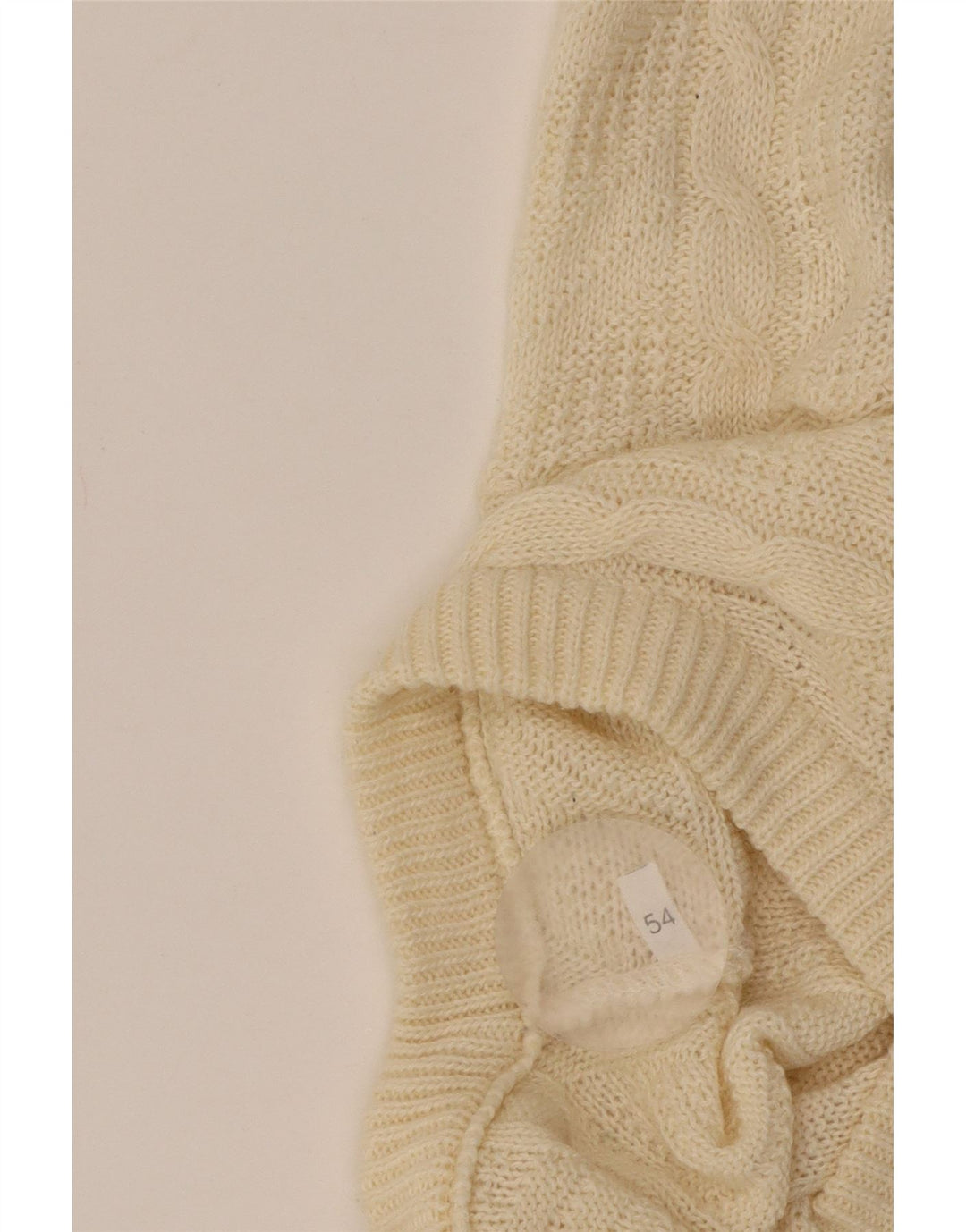 VINTAGE Mens V-Neck Jumper Sweater IT 54 XL Beige