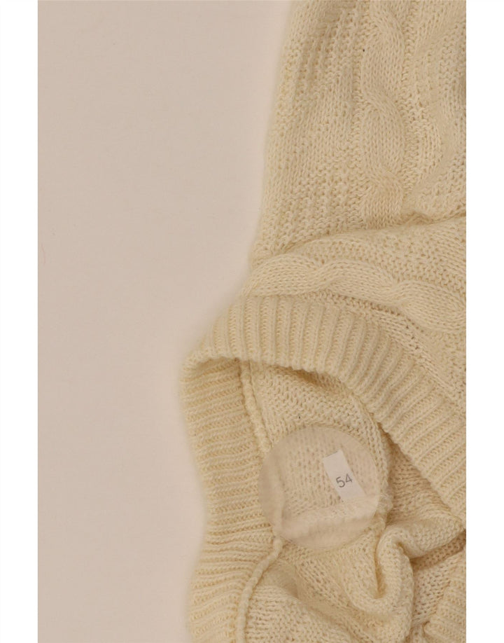 VINTAGE Mens V-Neck Jumper Sweater IT 54 XL Beige