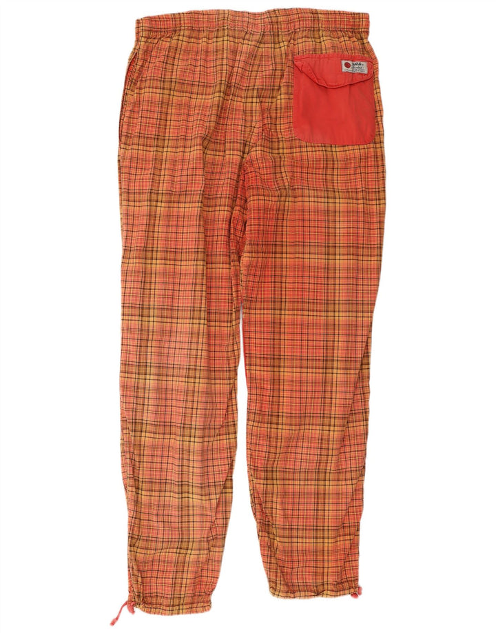 Bailo Mens Graphic Tracksuit Trousers Large Orange Check