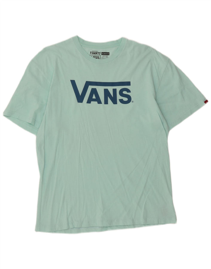 VANS Mens Classic Fit Graphic T-Shirt Top Large Blue Cotton
