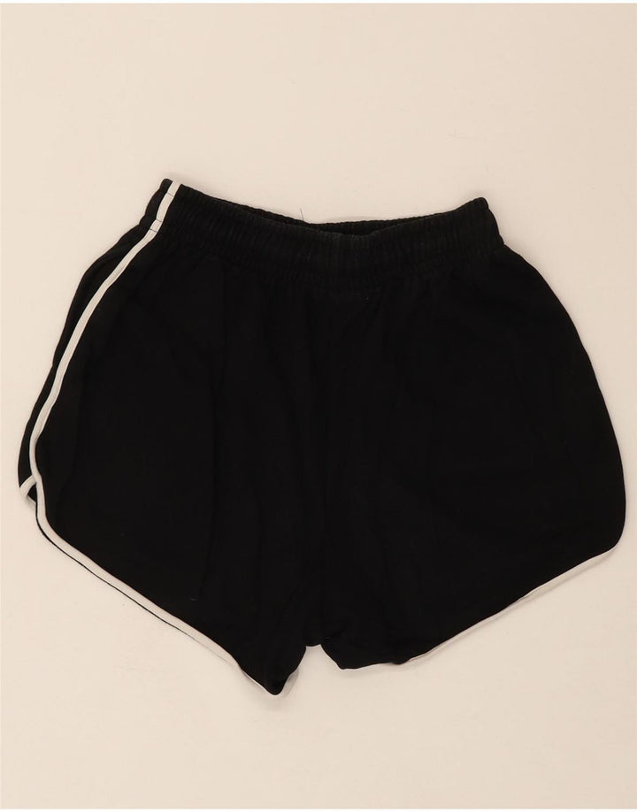 CHAMPION Womens Graphic Sport Shorts UK 8 Small Black Vintage Champion and Second-Hand Champion from Messina Hembry 