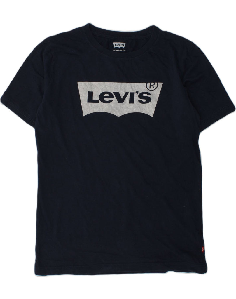 LEVI'S Boys Graphic T-Shirt Top 12-13 Years Large Navy Blue Cotton | Vintage Levi's | Thrift | Second-Hand Levi's | Used Clothing | Messina Hembry 