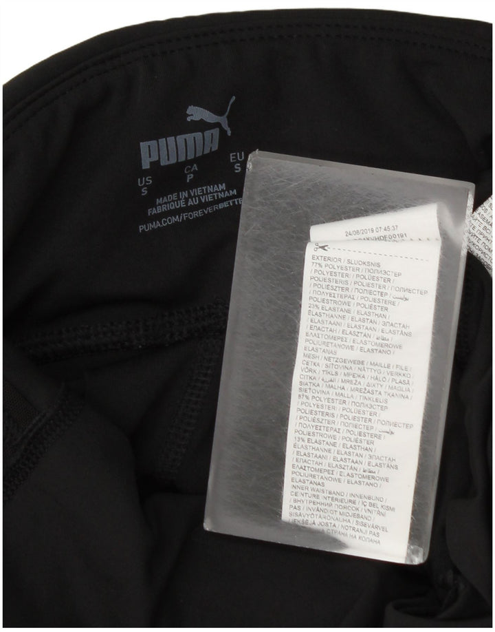 Puma Womens Graphic Leggings UK 10 Small Black Colourblock Polyester