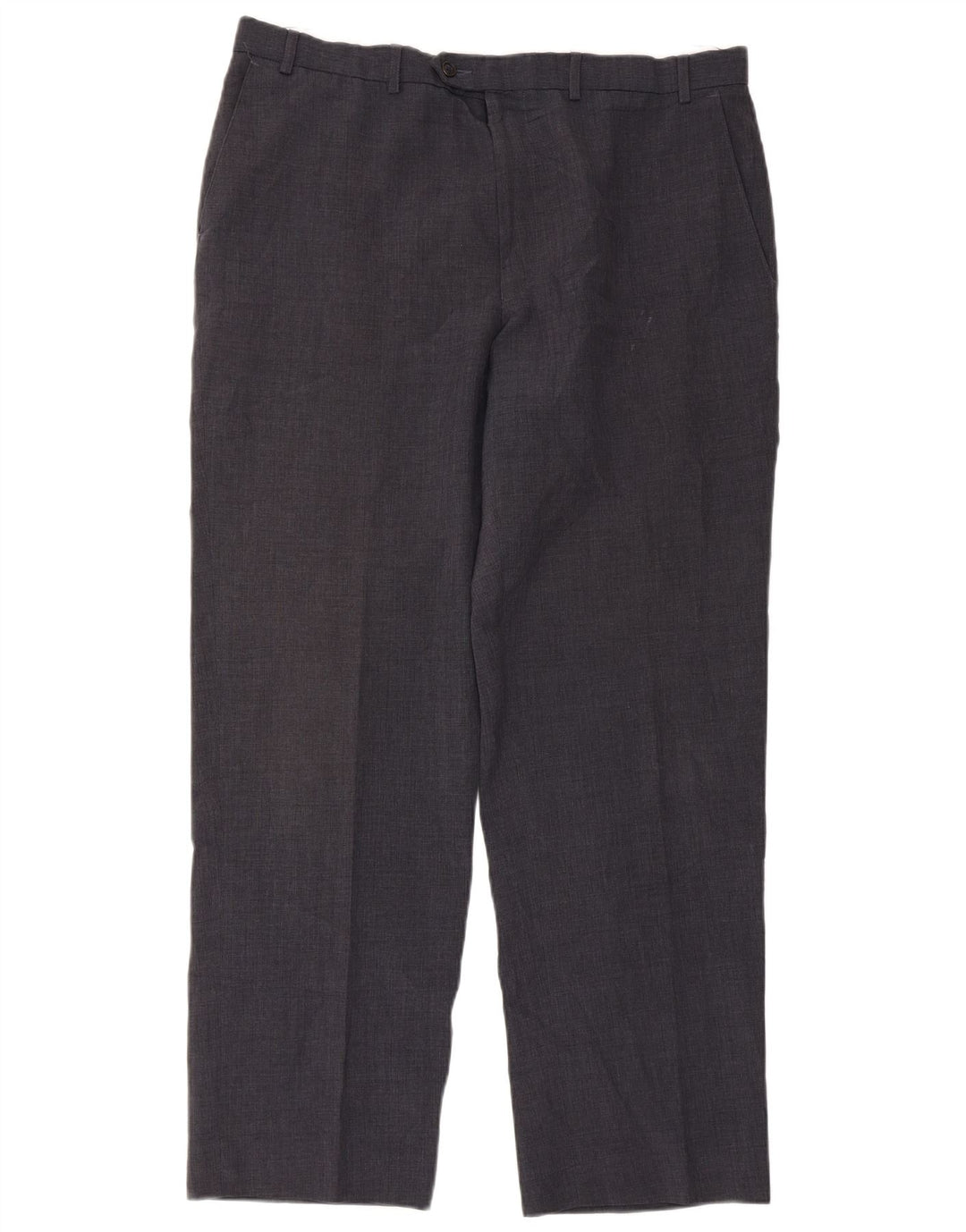 Marks & Spencer Mens Straight Suit Trousers W38 L31 Navy Blue Polyester