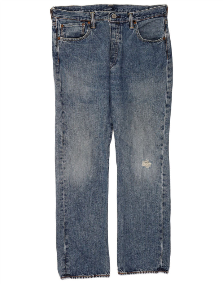 Levi's Mens 501 Straight Jeans W34 L30 Blue Cotton