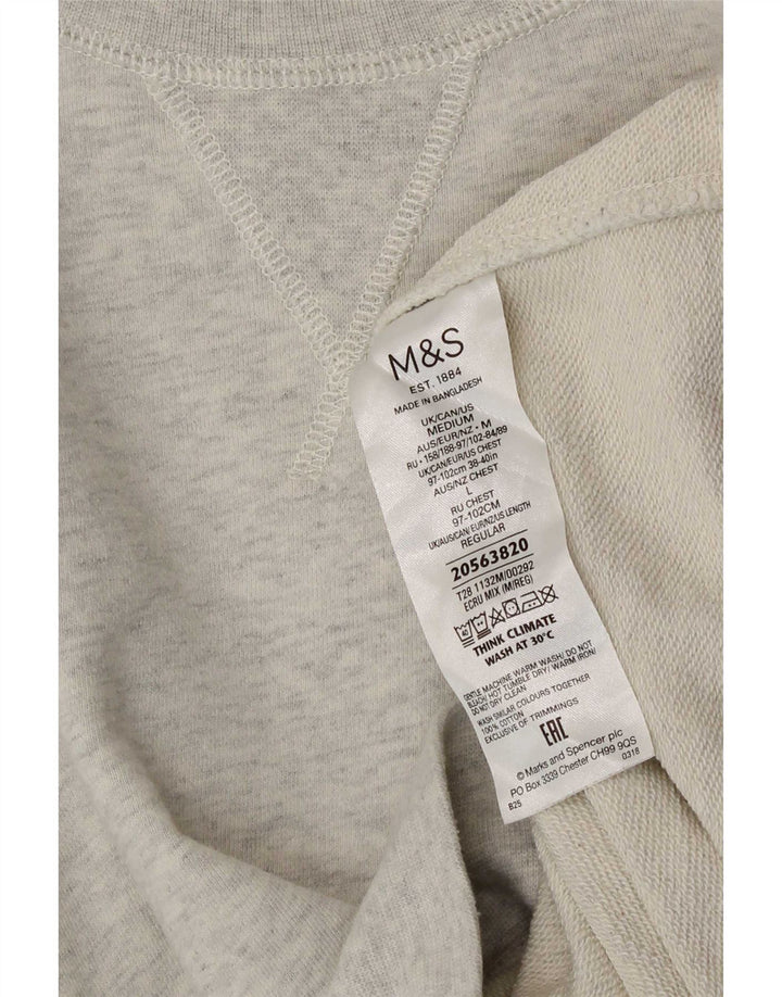 Marks & Spencer Mens Sweatshirt Jumper Medium Grey Cotton