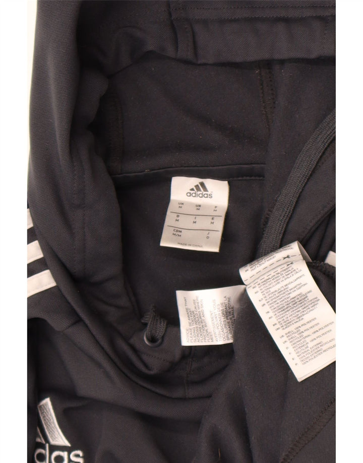 Adidas Mens Hoodie Jumper Medium Grey Colourblock Polyester