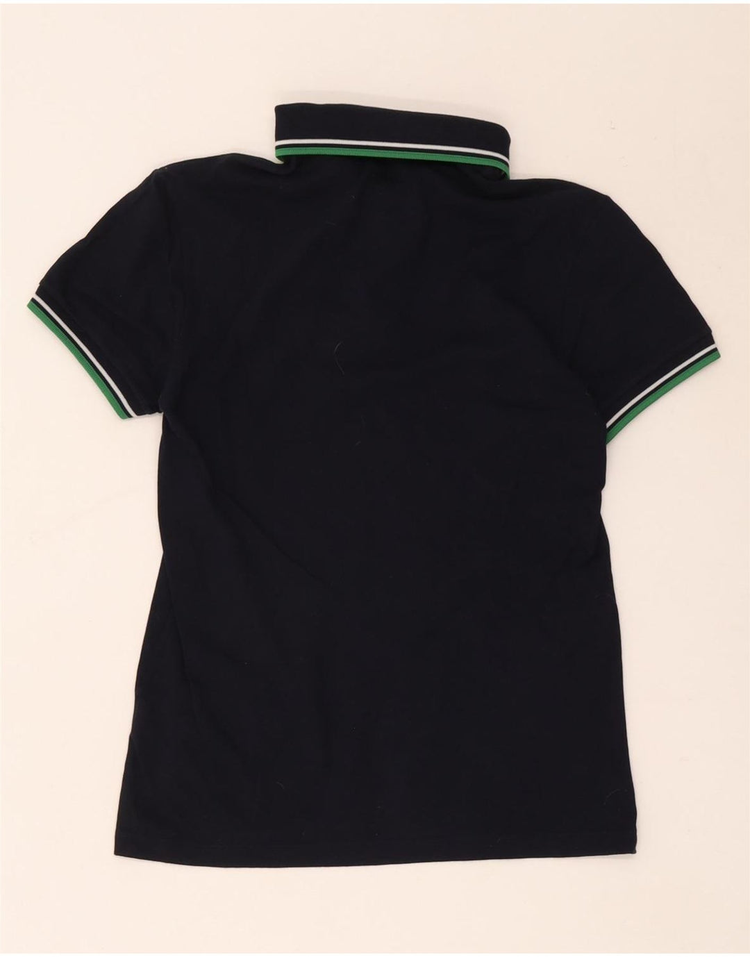 Fred Perry Mens Polo Shirt Small Navy Blue Striped Cotton