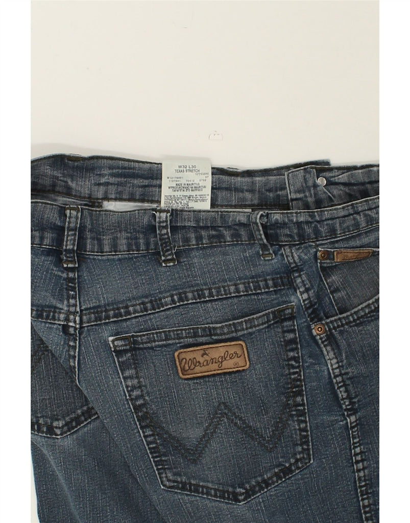 WRANGLER Mens Texas Stretch Slim Jeans W32 L30 Blue Cotton | Vintage Wrangler | Thrift | Second-Hand Wrangler | Used Clothing | Messina Hembry 