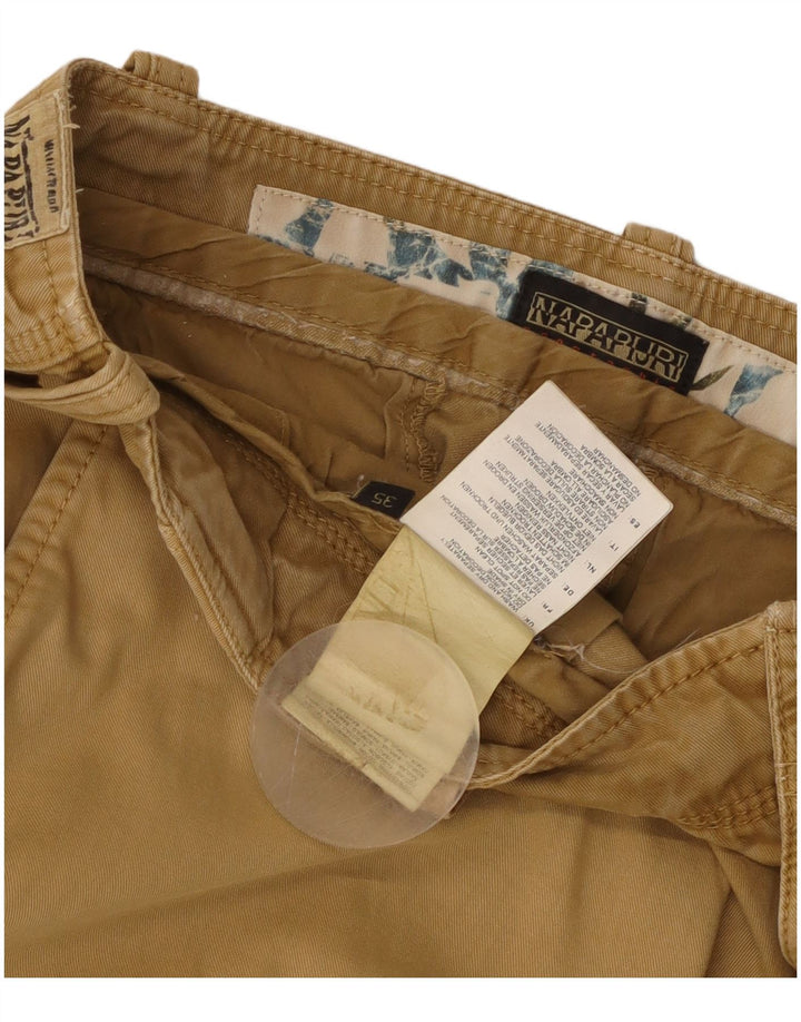 Napapijri Mens Cargo Shorts W35 Large Beige Cotton