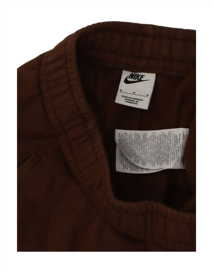 NIKE Womens Tracksuit Trousers Joggers UK 14 Medium Brown Cotton