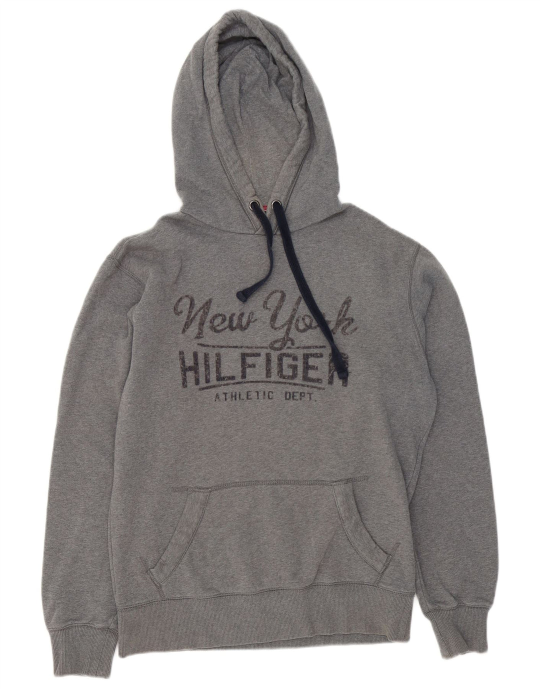 Tommy Hilfiger Mens Graphic Hoodie Jumper Medium Grey Cotton