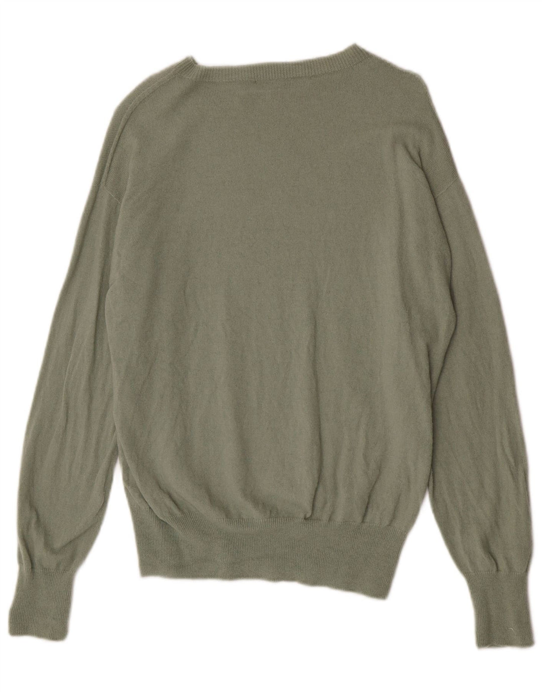 Zara Womens Boat Neck Jumper Sweater UK 14 Medium Khaki Wool