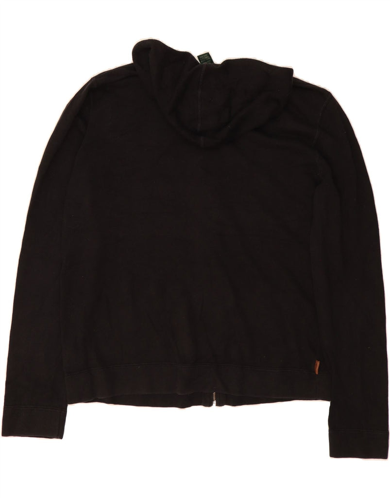 RALPH LAUREN Womens Zip Hoodie Sweater UK 16 Large Black Cotton Vintage Ralph Lauren and Second-Hand Ralph Lauren from Messina Hembry 