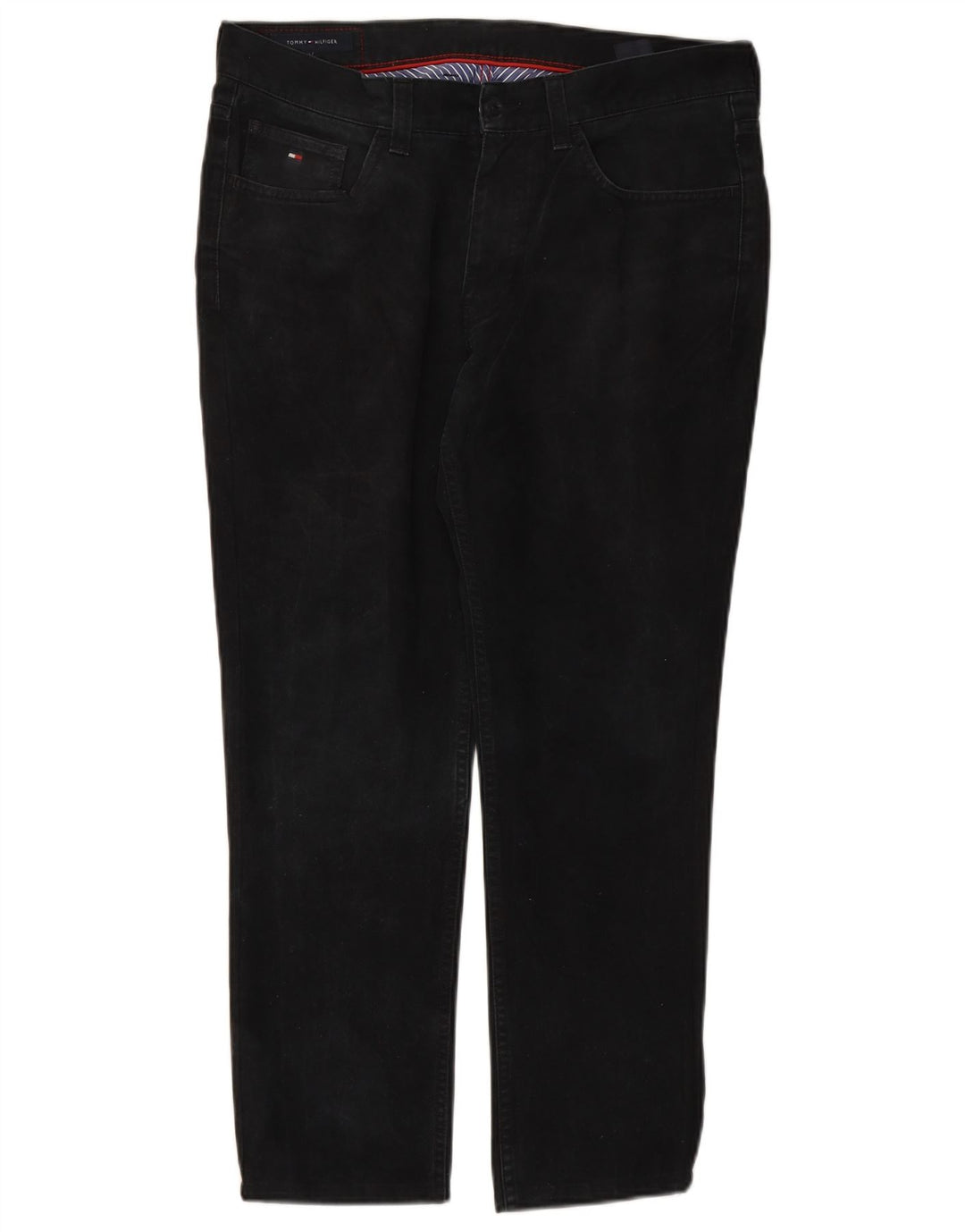 TOMMY HILFIGER Mens Straight Jeans W34 L27 Black Cotton