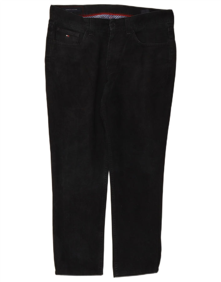 TOMMY HILFIGER Mens Straight Jeans W34 L27 Black Cotton