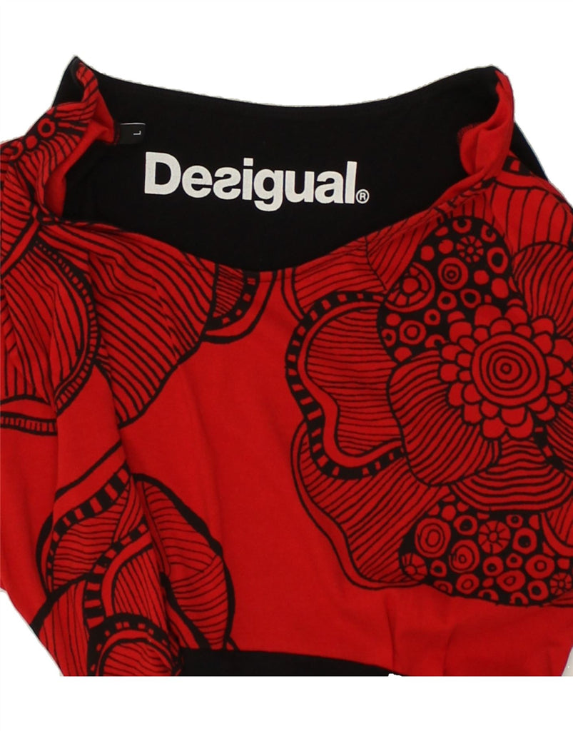 DESIGUAL Womens Graphic Sheath Dress UK 16 Large Black Colourblock Vintage Desigual and Second-Hand Desigual from Messina Hembry 