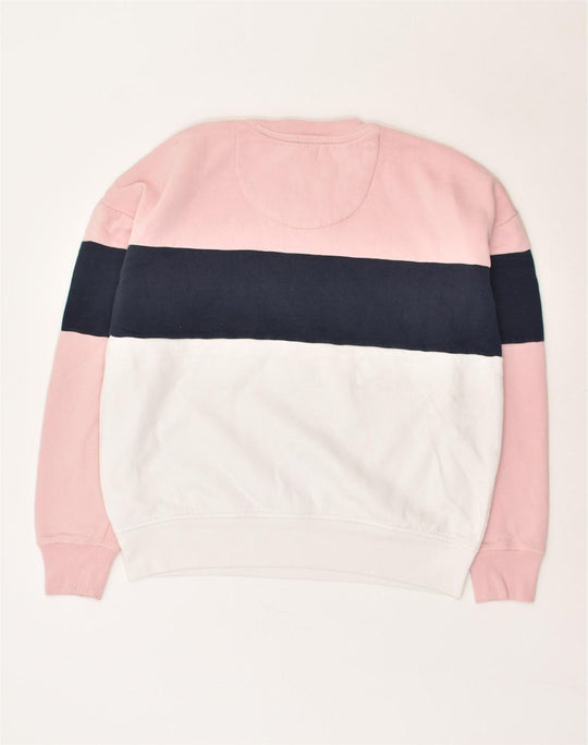 HELLY HANSEN Womens Graphic Sweatshirt Jumper UK 12 Medium Pink Cotton, Vintage & Second-Hand Clothing Online