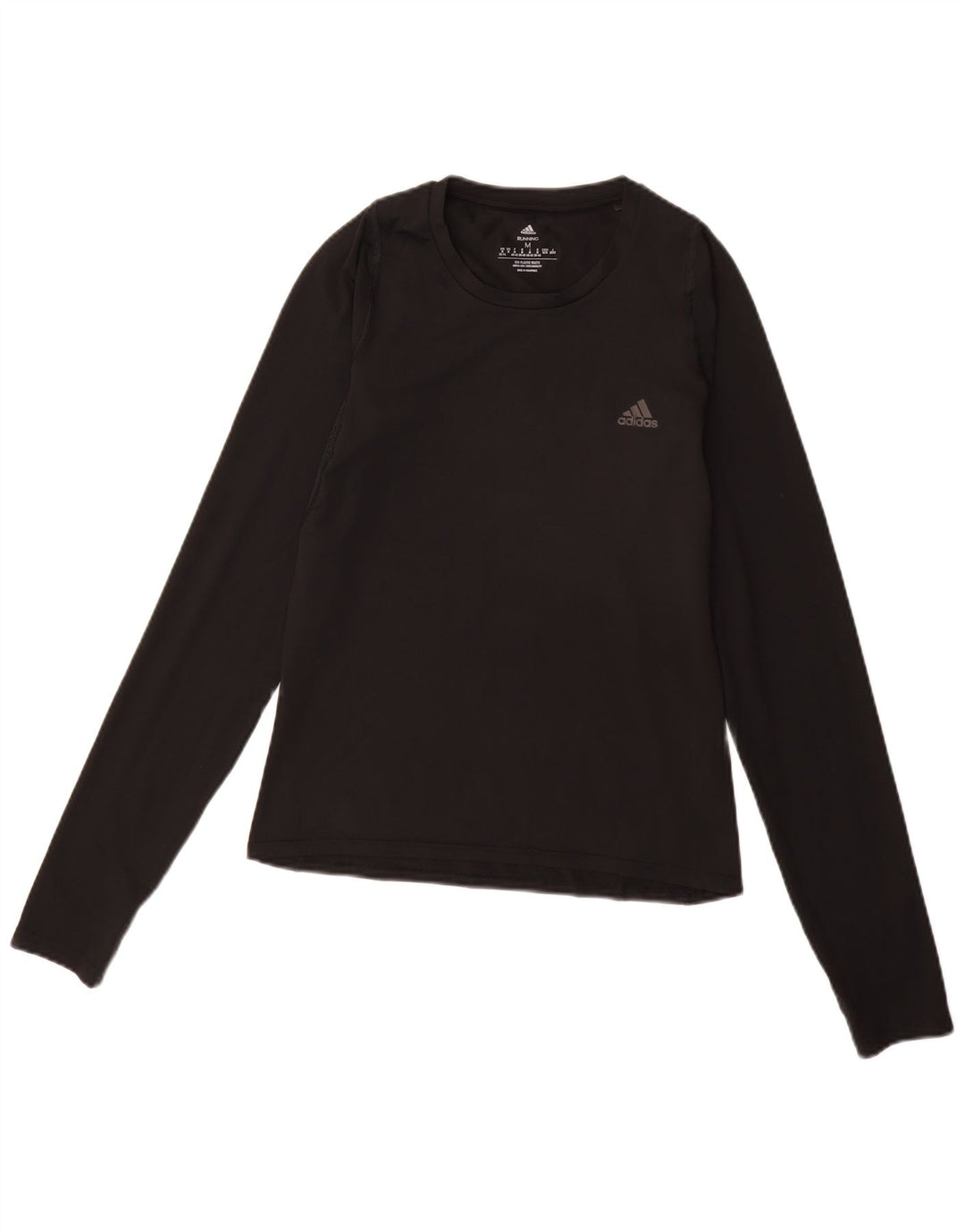 ADIDAS Womens Aeroready Graphic Top Long Sleeve UK 12/14 Medium Black