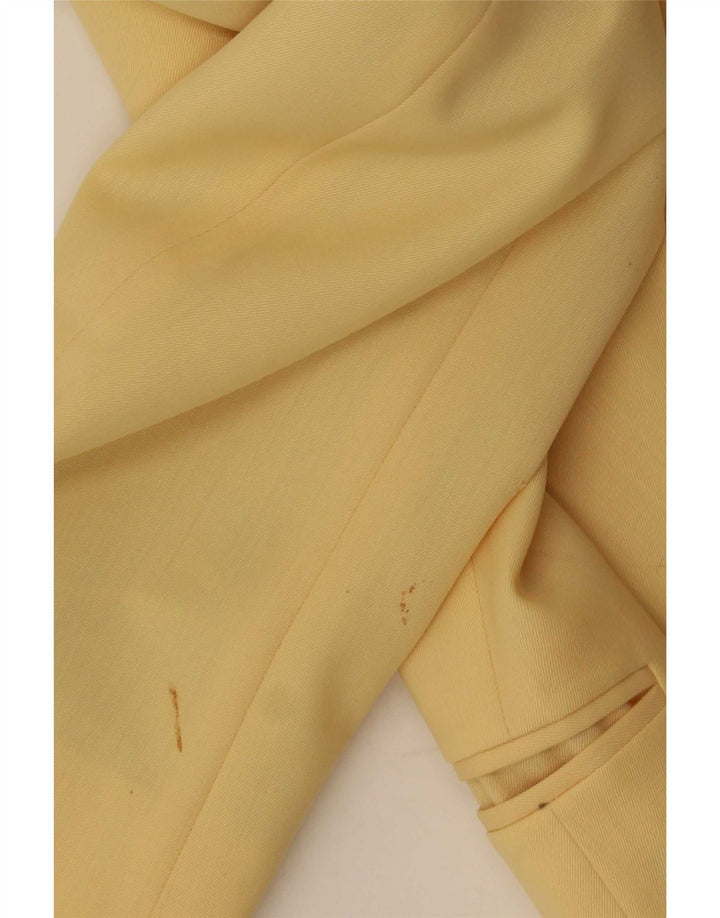 Massimo Rebecchi Womens 1 Button Blazer Jacket IT 42 Medium Yellow Wool
