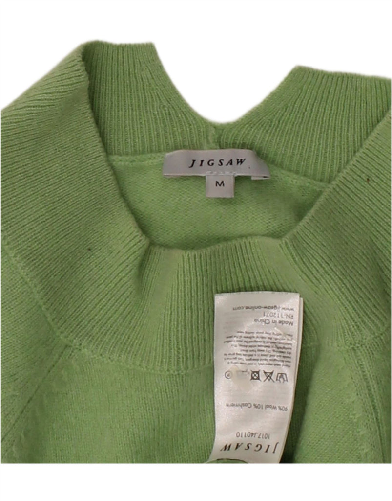 JIGSAW Womens Turtle Neck Jumper Sweater UK 14 Medium Green Wool Vintage Jigsaw and Second-Hand Jigsaw from Messina Hembry 