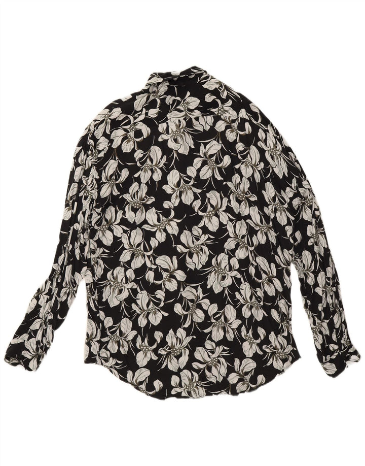 Zara Mens Slim Fit Shirt Large Black Floral