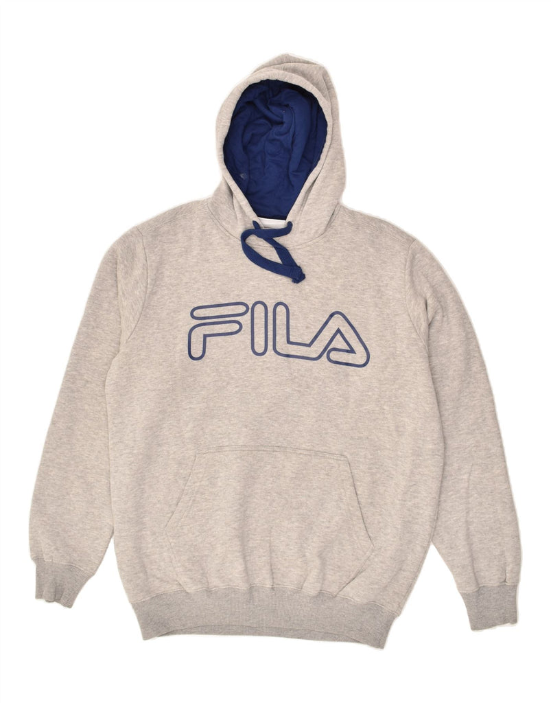 FILA Mens Graphic Hoodie Jumper Large Grey Cotton | Vintage Fila | Thrift | Second-Hand Fila | Used Clothing | Messina Hembry 