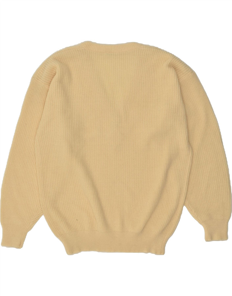 VINTAGE Mens V-Neck Jumper Sweater EU 50/52 Medium Beige Polyacrylic | Vintage Vintage | Thrift | Second-Hand Vintage | Used Clothing | Messina Hembry 