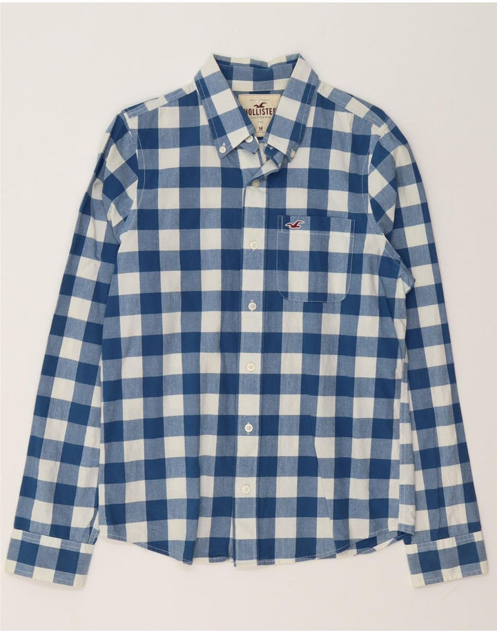 Hollister Mens Shirt Medium Blue Gingham Cotton