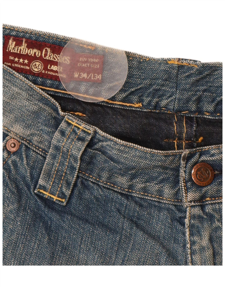 Marlboro Classics Mens Straight Jeans W34 L32 Blue Cotton