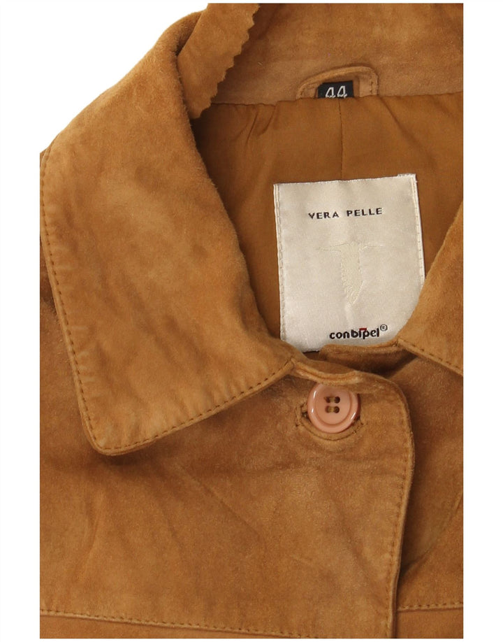 Conbipel Womens Suede Jacket IT 44 Medium Beige
