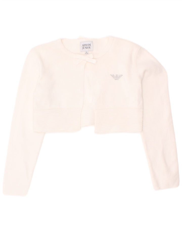 Armani Junior Girls Crop Cardigan Sweater 4-5 Years White