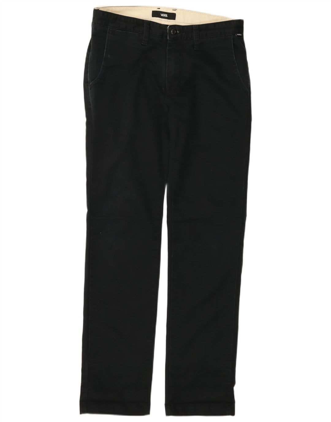 VANS Mens Straight Chino Trousers W30 L32 Navy Blue Cotton