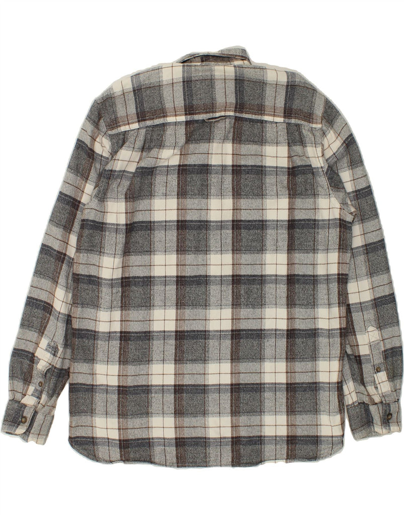 C&A Mens Flannel Shirt Medium Grey Check Cotton | Vintage C&A | Thrift | Second-Hand C&A | Used Clothing | Messina Hembry 