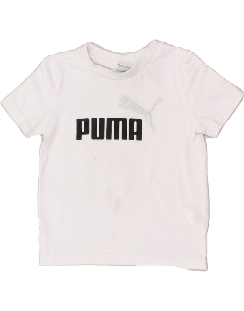 PUMA Baby Boys Graphic T-Shirt Top 12-18 Months White Cotton | Vintage Puma | Thrift | Second-Hand Puma | Used Clothing | Messina Hembry 