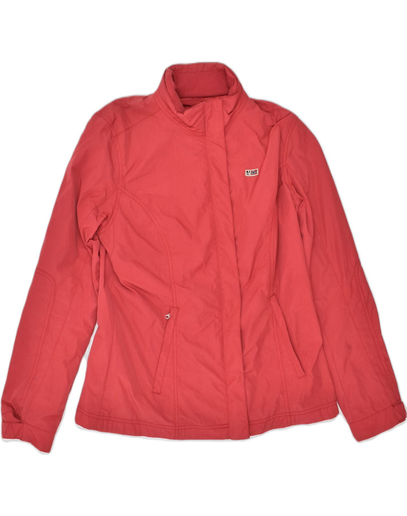 NAPAPIJRI Womens Bomber Jacket UK 14 Large Red Polyester | Vintage | Thrift | Second-Hand | Used Clothing | Messina Hembry 