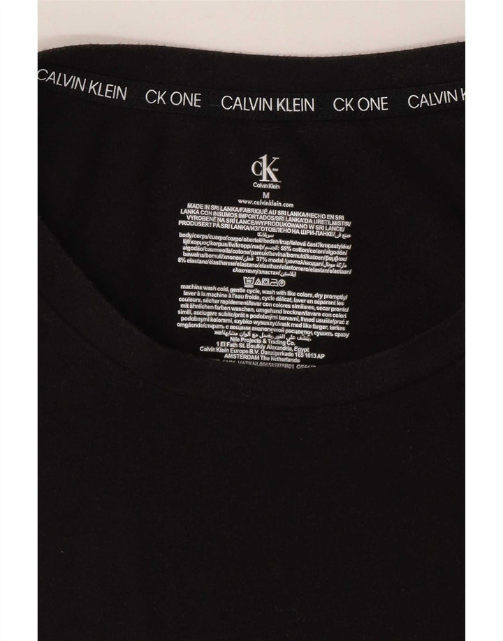 Calvin Klein Womens T-Shirt Top UK 12 Medium Black Cotton