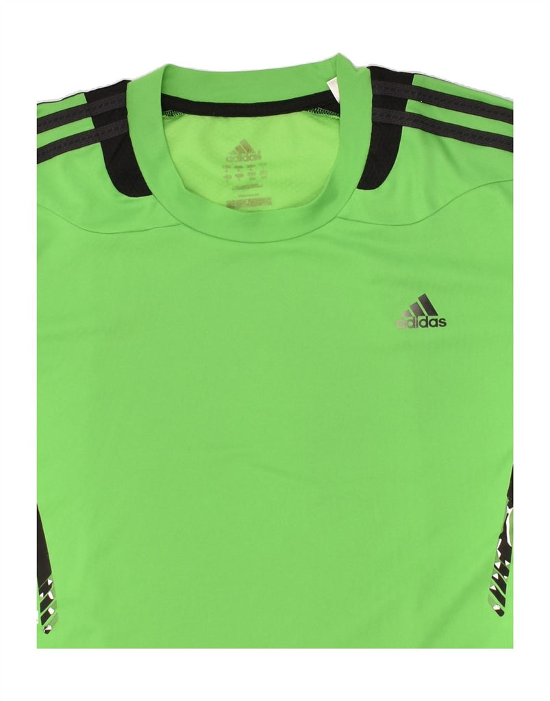 ADIDAS Mens Climacool T-Shirt Top Large Green Colourblock Polyester | Vintage Adidas | Thrift | Second-Hand Adidas | Used Clothing | Messina Hembry 