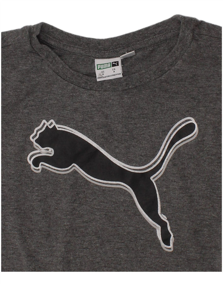 Puma Boys Graphic T-Shirt Top 7-8 Years Grey