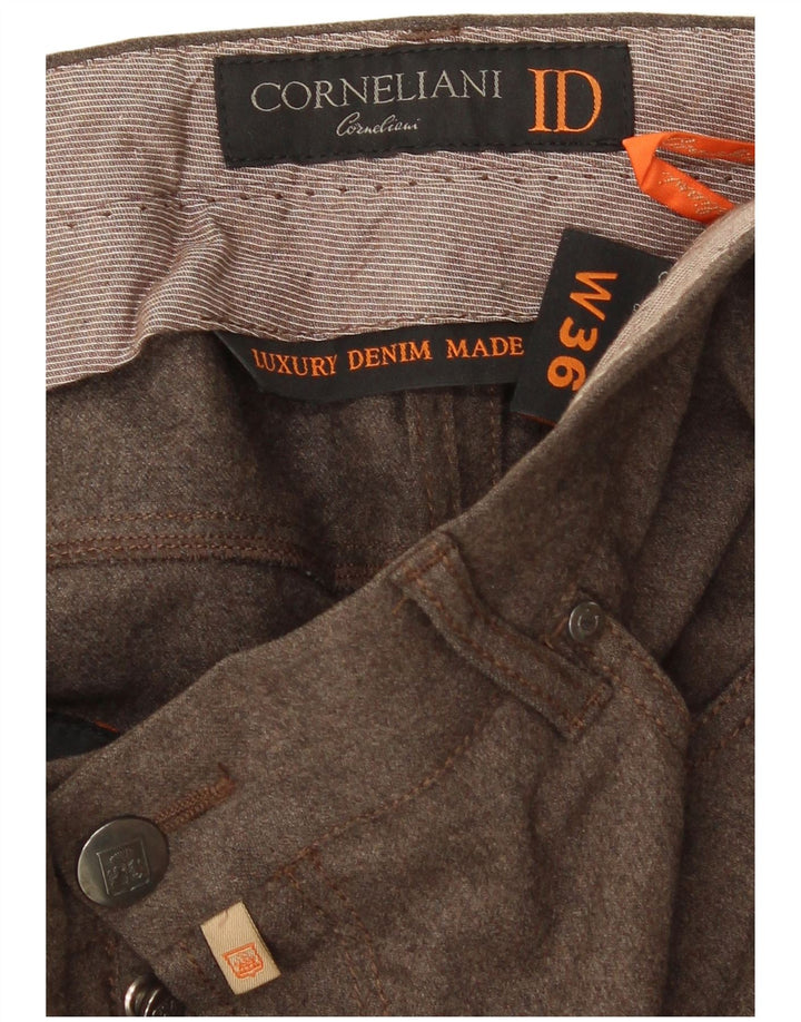 CORNELIANI Mens Straight Casual Trousers W36 L28 Brown Wool