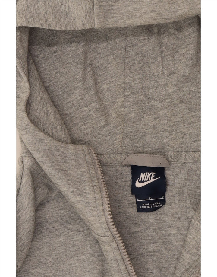 NIKE Womens Zip Hoodie Sweater UK 16 Large Grey Cotton Vintage Nike and Second-Hand Nike from Messina Hembry 
