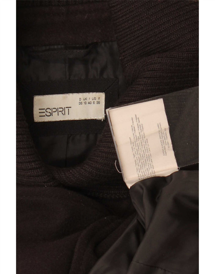 Esprit Womens Pea Coat UK 10 Small Brown Wool