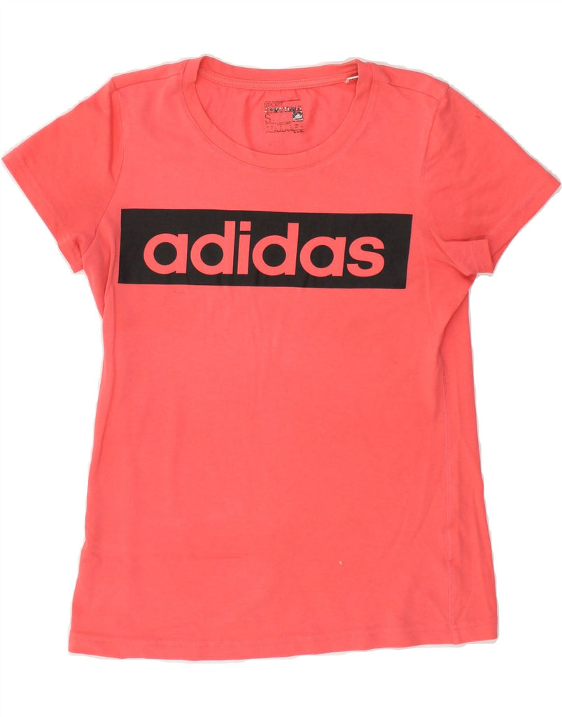 ADIDAS Womens Graphic T-Shirt Top UK 10 Small Red | Vintage Adidas | Thrift | Second-Hand Adidas | Used Clothing | Messina Hembry 