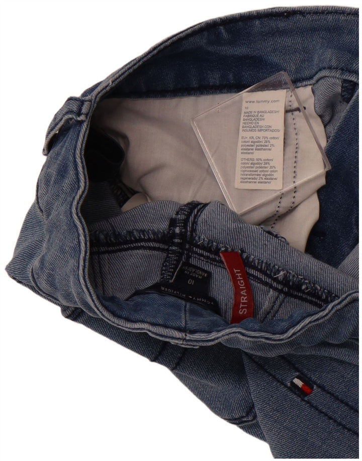 TOMMY HILFIGER Girls Straight Jeans 9-10 Years W24 L25 Navy Blue Cotton